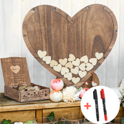 Wedding Guest Book Alternative with Stand+Storage Box+88PCS Wooden Hearts+Pens V767-HQ-XZ136-G1