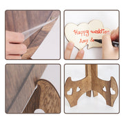 Wedding Guest Book Alternative with Stand+Storage Box+88PCS Wooden Hearts+Pens V767-HQ-XZ136-G1
