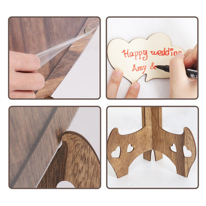 Wedding Guest Book Alternative with Stand+Storage Box+88PCS Wooden Hearts+Pens V767-HQ-XZ136-G1