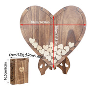 Wedding Guest Book Alternative with Stand+Storage Box+88PCS Wooden Hearts+Pens V767-HQ-XZ136-G1