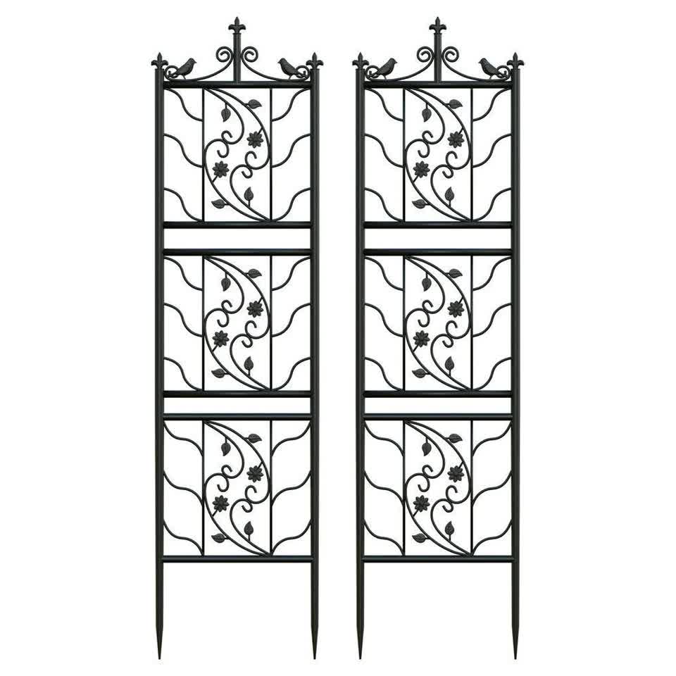 2pcs Metal Garden Trellis Fence for Climbing Plants and Rose Support V767-HW-XZ1149