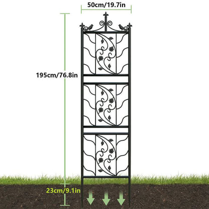2pcs Metal Garden Trellis Fence for Climbing Plants and Rose Support V767-HW-XZ1149