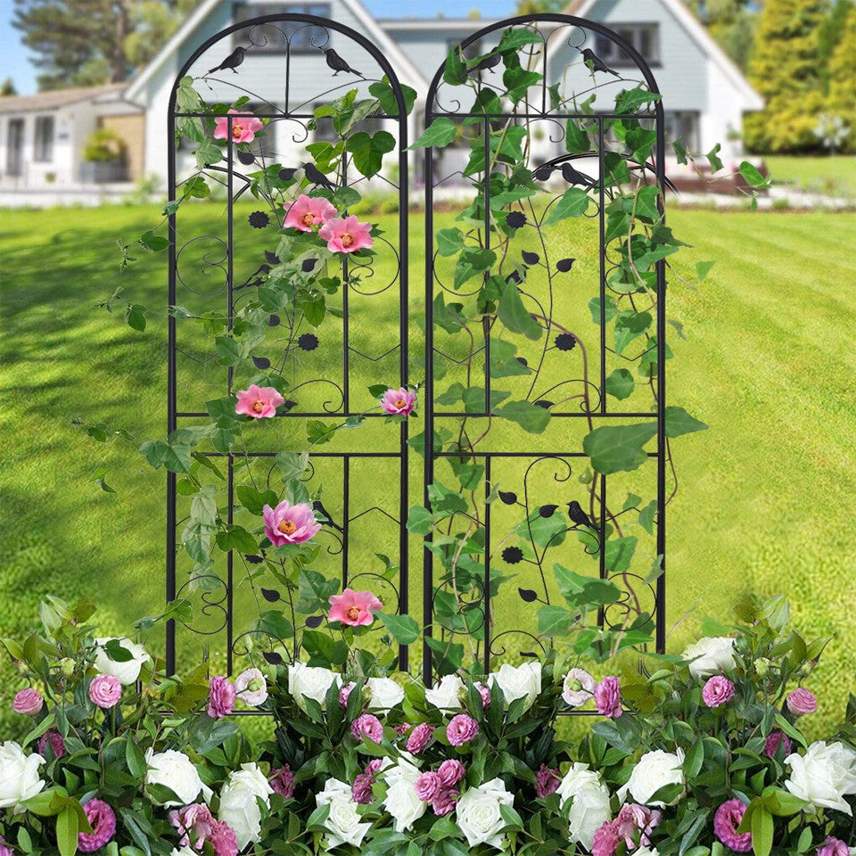 Garden Trellis Climbing Plant Support Patio Wire Lattice Grid Panel Stake Fence V767-HW-ZZ121-G2