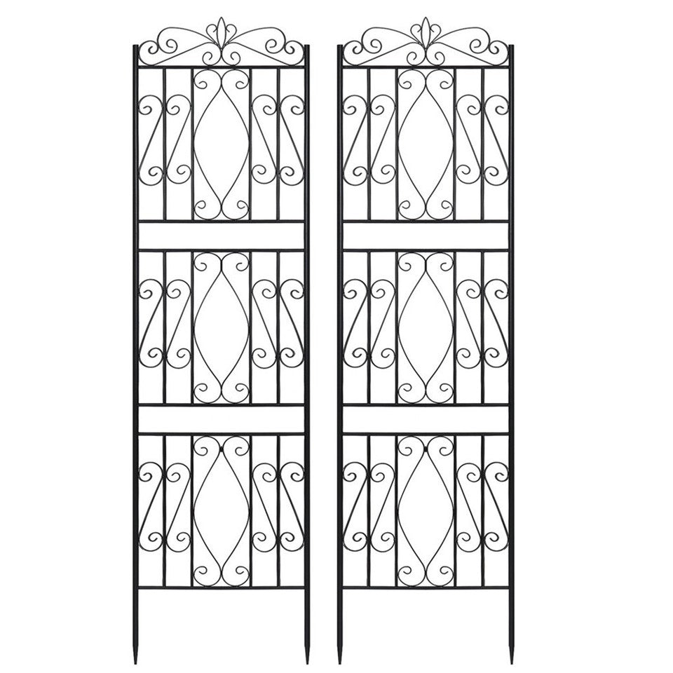 2 Pcs Large Metal Garden Trellis for Outdoor Yard & Patio V767-HW-ZZ122-G2
