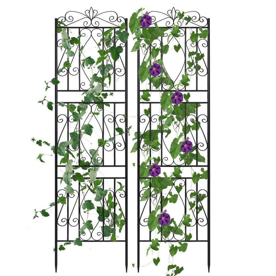 2 Pcs Large Metal Garden Trellis for Outdoor Yard & Patio V767-HW-ZZ122-G2
