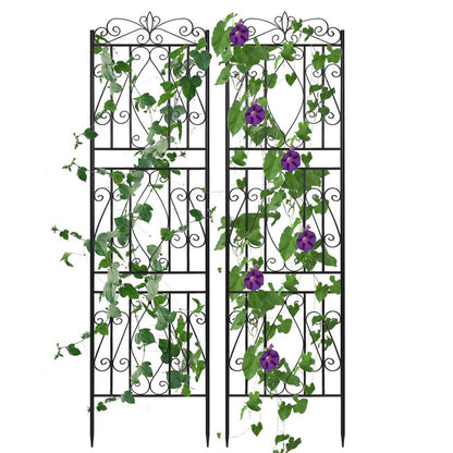 2 Pcs Large Metal Garden Trellis for Outdoor Yard & Patio V767-HW-ZZ122-G2