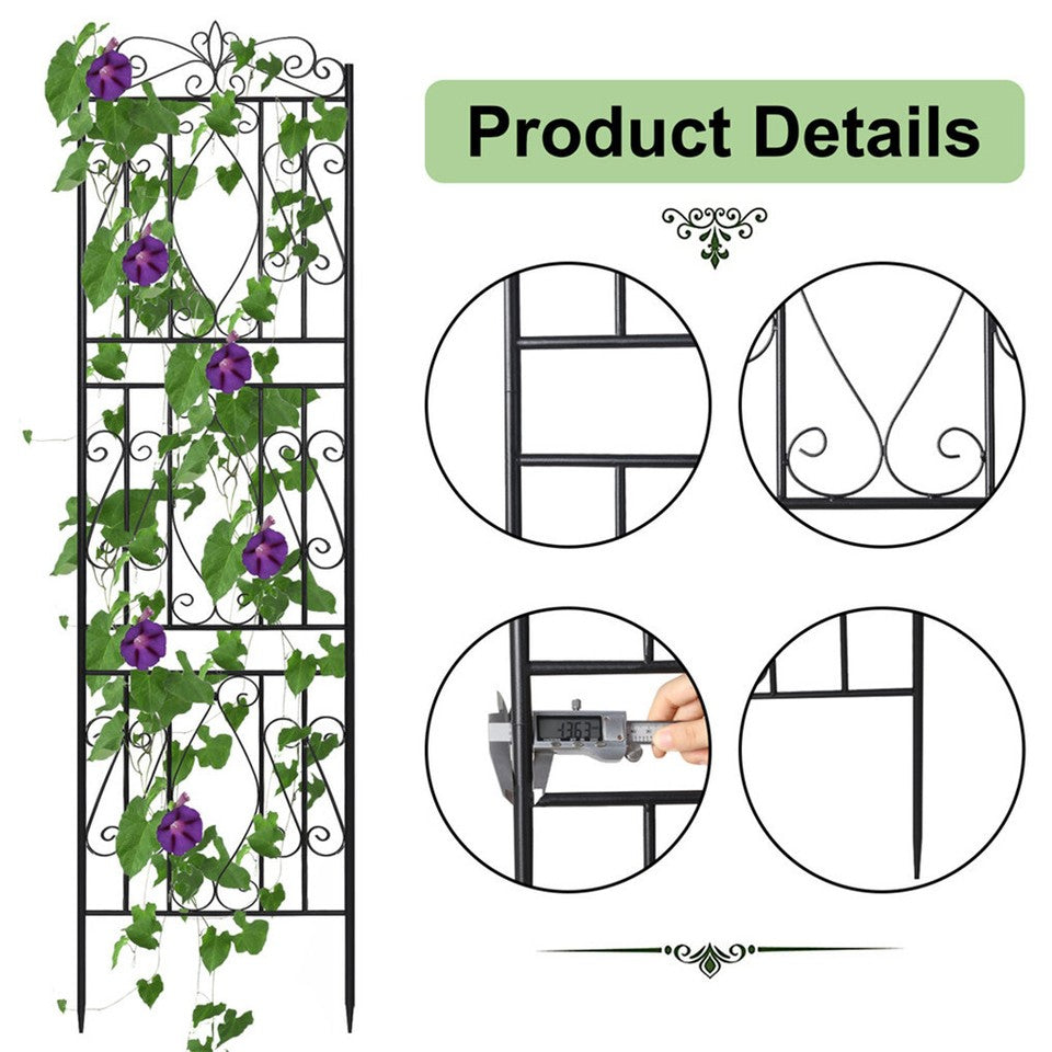 2 Pcs Large Metal Garden Trellis for Outdoor Yard & Patio V767-HW-ZZ122-G2