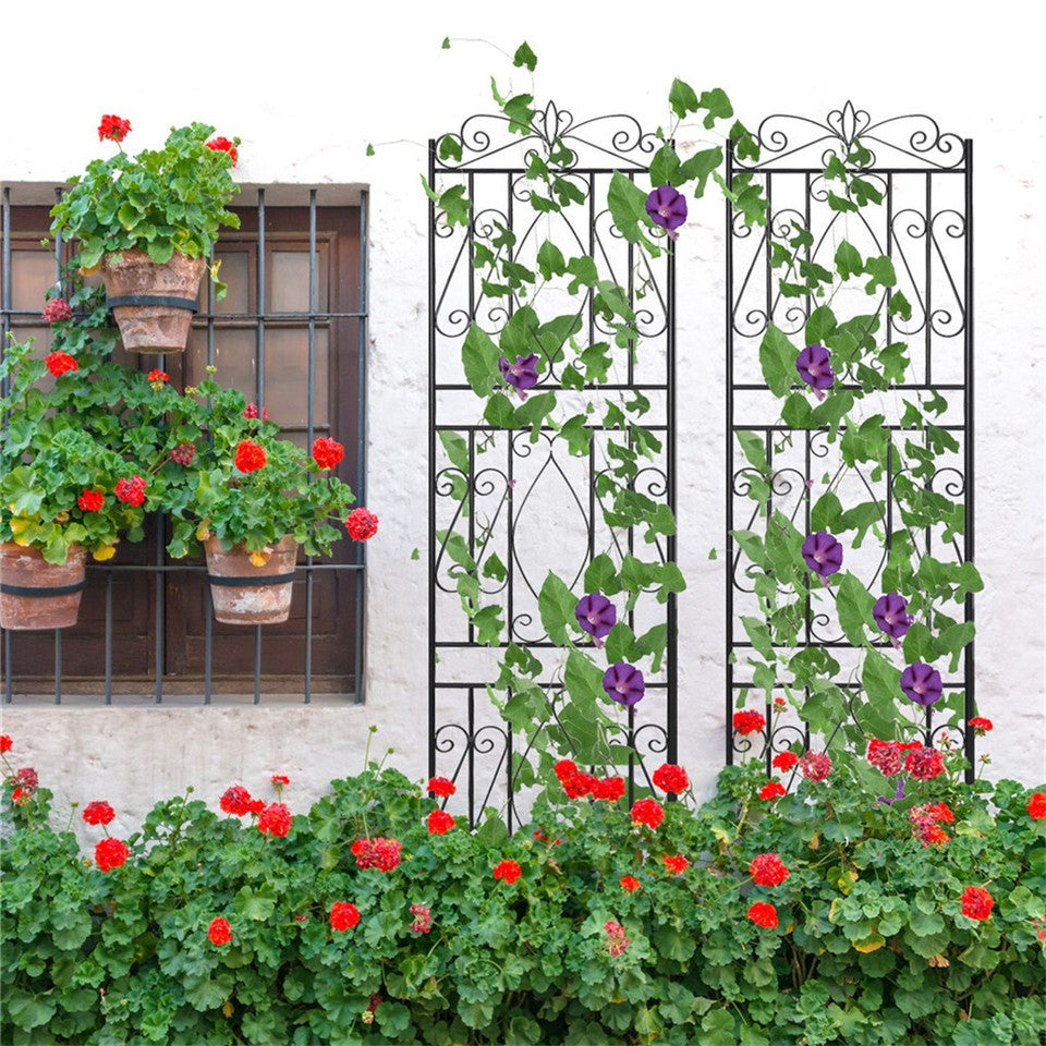 2 Pcs Large Metal Garden Trellis for Outdoor Yard & Patio V767-HW-ZZ122-G2