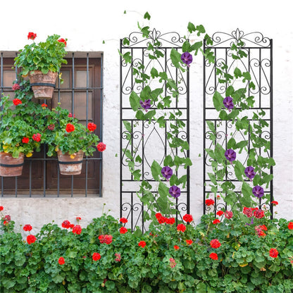 2 Pcs Large Metal Garden Trellis for Outdoor Yard & Patio V767-HW-ZZ122-G2