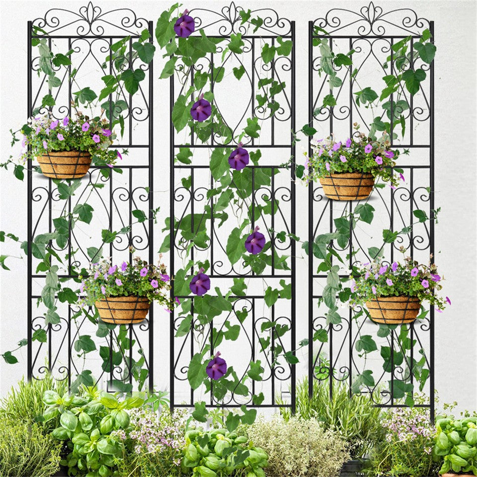 2 Pcs Large Metal Garden Trellis for Outdoor Yard & Patio V767-HW-ZZ122-G2