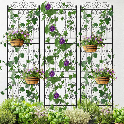 2 Pcs Large Metal Garden Trellis for Outdoor Yard & Patio V767-HW-ZZ122-G2
