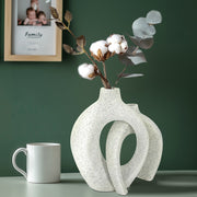 Set of 2 Nordic Boho Hollow Snuggle Vases Resin Flower Vases Living Room Decor V767-JJ-HP1733