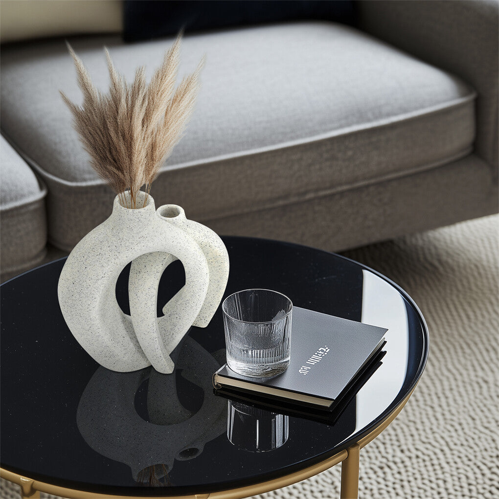 Set of 2 Nordic Boho Hollow Snuggle Vases Resin Flower Vases Living Room Decor V767-JJ-HP1733