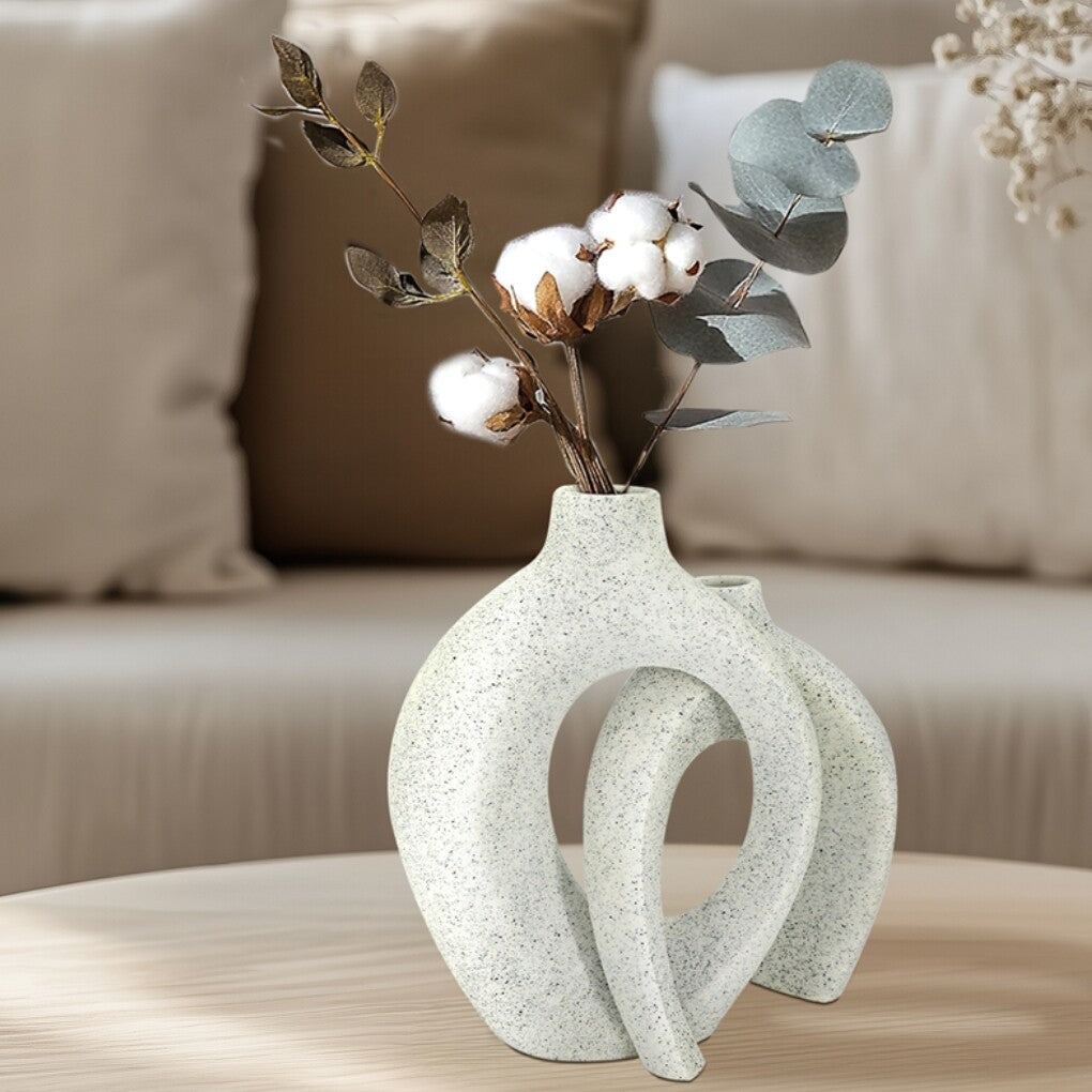 Set of 2 Nordic Boho Hollow Snuggle Vases Resin Flower Vases Living Room Decor V767-JJ-HP1733
