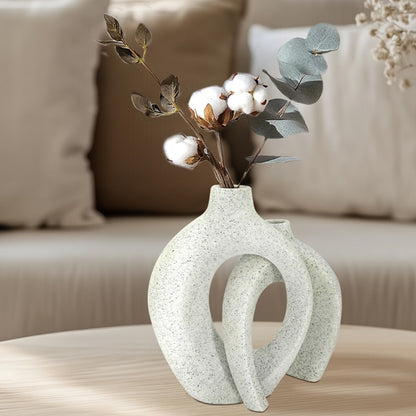 Set of 2 Nordic Boho Hollow Snuggle Vases Resin Flower Vases Living Room Decor V767-JJ-HP1733