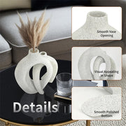 Set of 2 Nordic Boho Hollow Snuggle Vases Resin Flower Vases Living Room Decor V767-JJ-HP1733