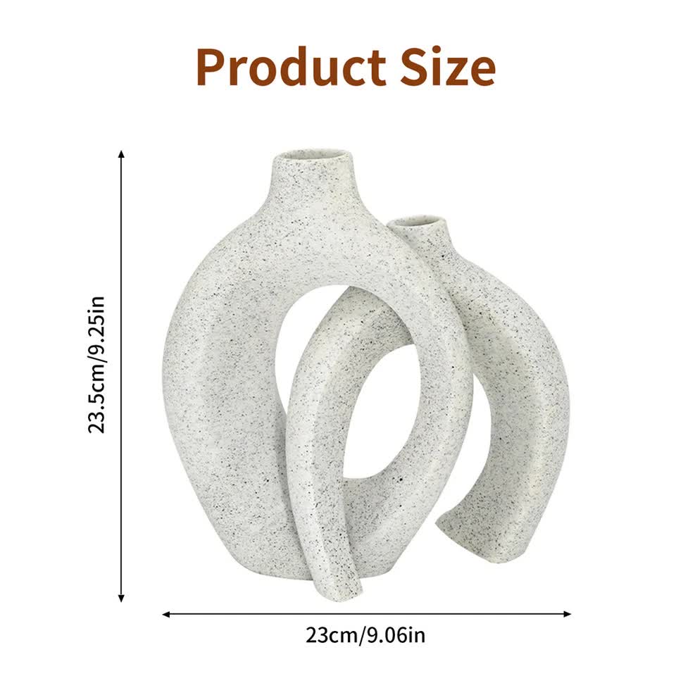Set of 2 Nordic Boho Hollow Snuggle Vases Resin Flower Vases Living Room Decor V767-JJ-HP1733