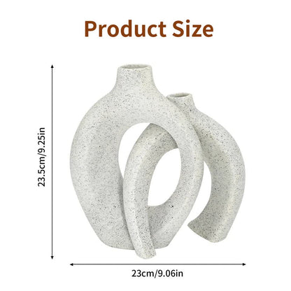 Set of 2 Nordic Boho Hollow Snuggle Vases Resin Flower Vases Living Room Decor V767-JJ-HP1733