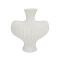 P&P White Nordic Resin Flower Vase with Boho Wabi-Sabi Textured Artistic Design V767-JJ-HP1736-WT