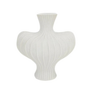 P&P White Nordic Resin Flower Vase with Boho Wabi-Sabi Textured Artistic Design V767-JJ-HP1736-WT