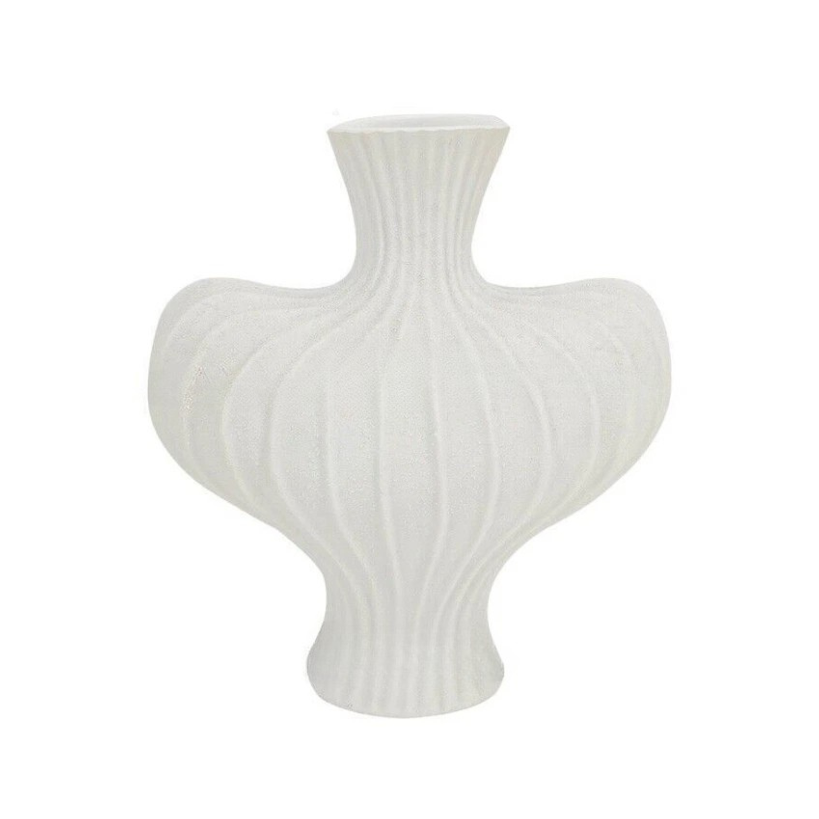 P&P White Nordic Resin Flower Vase with Boho Wabi-Sabi Textured Artistic Design V767-JJ-HP1736-WT