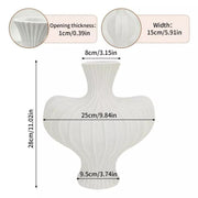 P&P White Nordic Resin Flower Vase with Boho Wabi-Sabi Textured Artistic Design V767-JJ-HP1736-WT