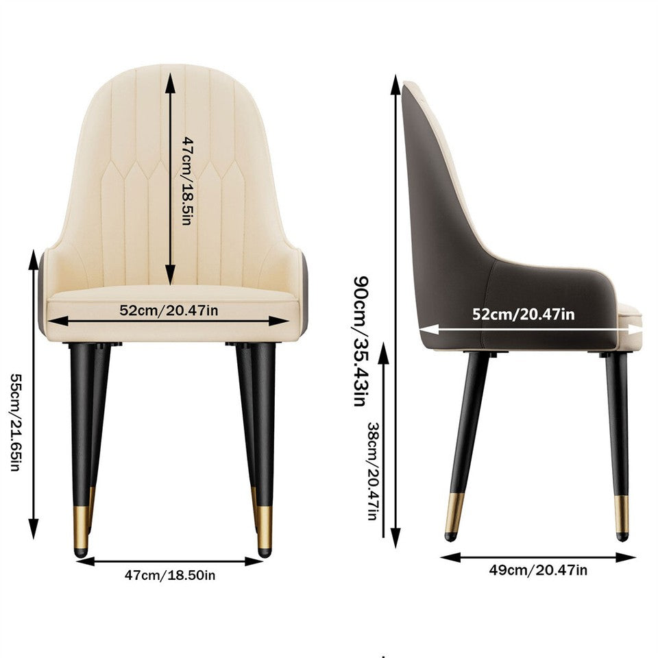2X Dining Chair Anti-scratch Leather Padded Seat Kitchen Chair V767-JJ-XD1177-BH2-V1