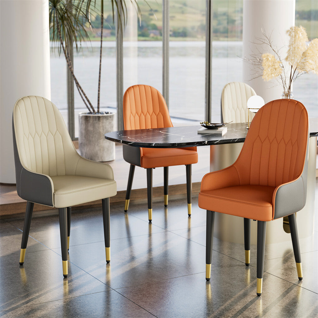2X Dining Chair Anti-scratch Leather Padded Seat Kitchen Chair V767-JJ-XD1177-JH2-V1