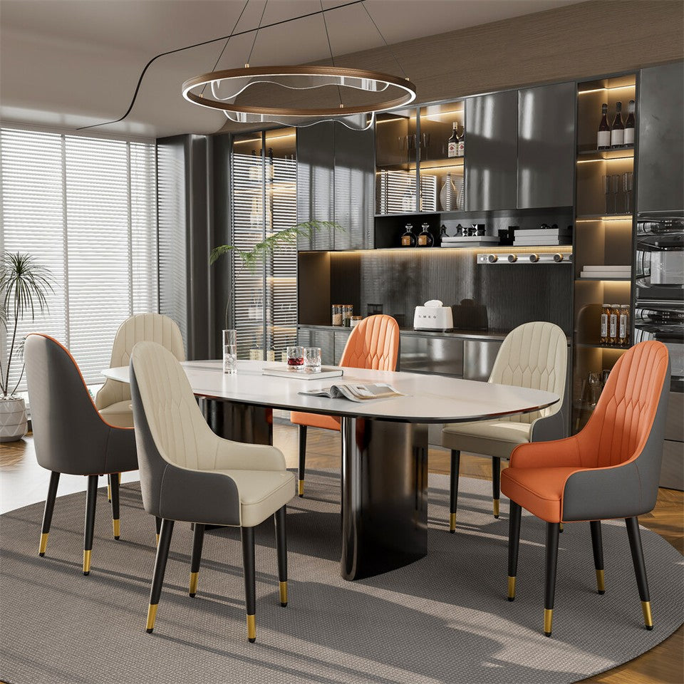 2X Dining Chair Anti-scratch Leather Padded Seat Kitchen Chair V767-JJ-XD1177-JH2-V1