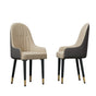 High-End Dining Chairs Set of 2 Faux Leather Upholstered Kitchen Chairs Two-Tone Design, Creamy white & grey V767-JJ-XD1178-BH2-V1