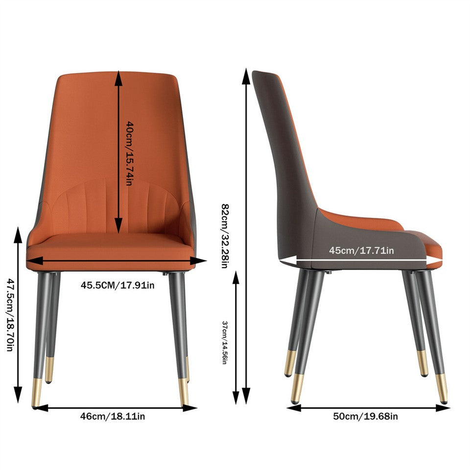 2X Dining Chair Anti-scratch Leather Padded Seat Kitchen Chair V767-JJ-XD1178-JH2-V1