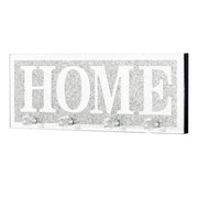Crushed Diamond Mirrored Wall Mounted Key Hooks Storage Holder HOME Letter Sign Home Decor V767-JJ-XM1117