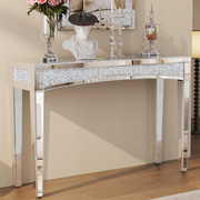 Crushed Diamond Mirrored Console Table Entrance Furniture V767-JJ-XM1216