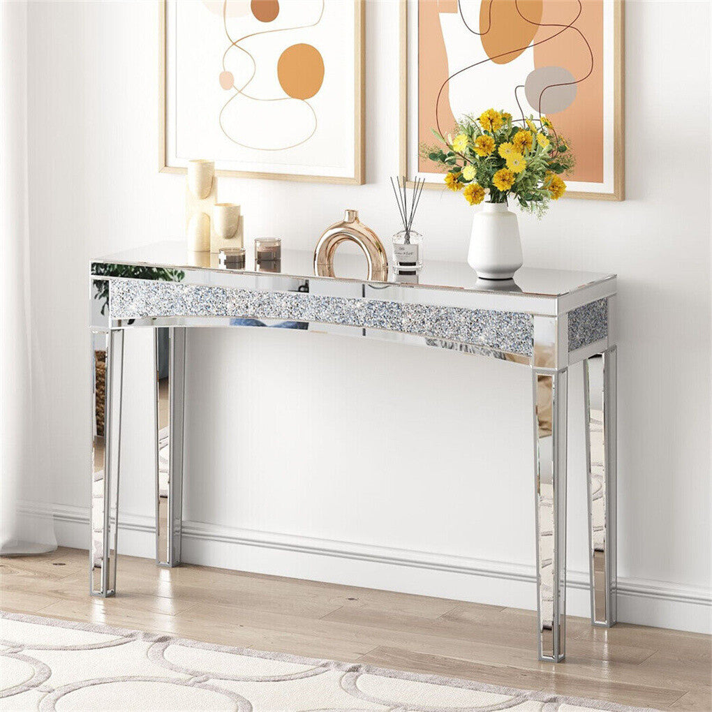 Crushed Diamond Mirrored Console Table Entrance Furniture V767-JJ-XM1216