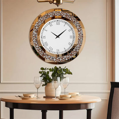 P&P Brown Crushed Diamond Square Wall Clock Luxury Decorative 60x60cm V767-JJ-XM1369-BN60