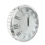 Large Silver Wall Clock Twinkle Crushed Diamond Mirrored Clock With Beveled Edge V767-JJ-XM1369-SR80