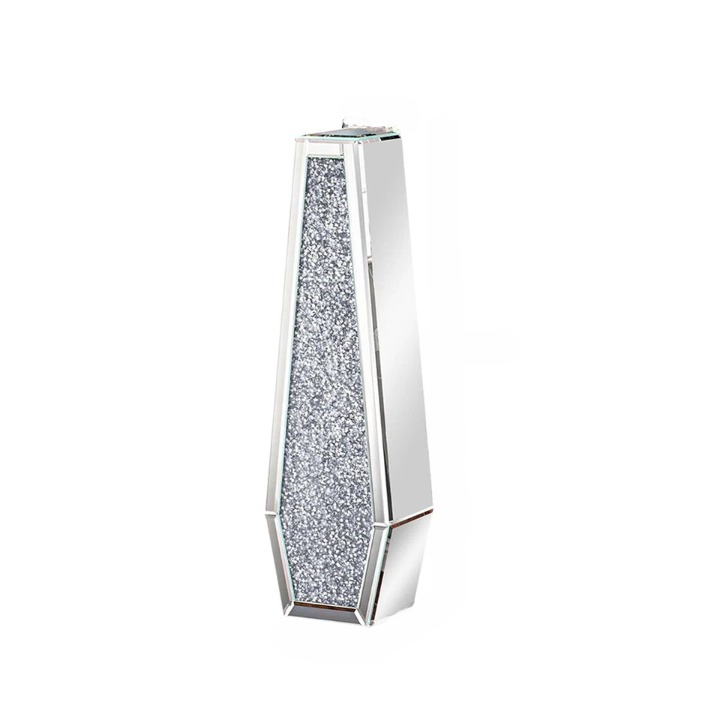 Silver Mirrored Floor Vase Luxury Diamond Flower Vase Living Room Home Office V767-JJ-XM1718