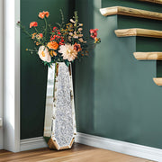 Silver Mirrored Floor Vase Luxury Diamond Flower Vase Living Room Home Office V767-JJ-XM1718