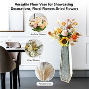 Silver Mirrored Floor Vase Luxury Diamond Flower Vase Living Room Home Office V767-JJ-XM1718