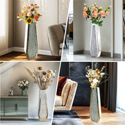 Silver Mirrored Floor Vase Luxury Diamond Flower Vase Living Room Home Office V767-JJ-XM1718