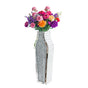 Sparkling Crushed Diamond Mirrored Floor Vase Tall Silver Glass Fake Flower Vase V767-JJ-XM1719