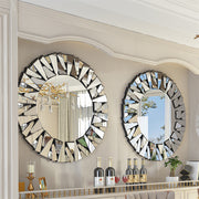 Silver Sunburst Round Wall Mirror V767-JJ-XM768-V1