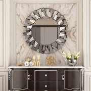 Silver Sunburst Round Wall Mirror V767-JJ-XM768-V1