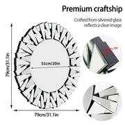 Silver Sunburst Round Wall Mirror V767-JJ-XM768-V1