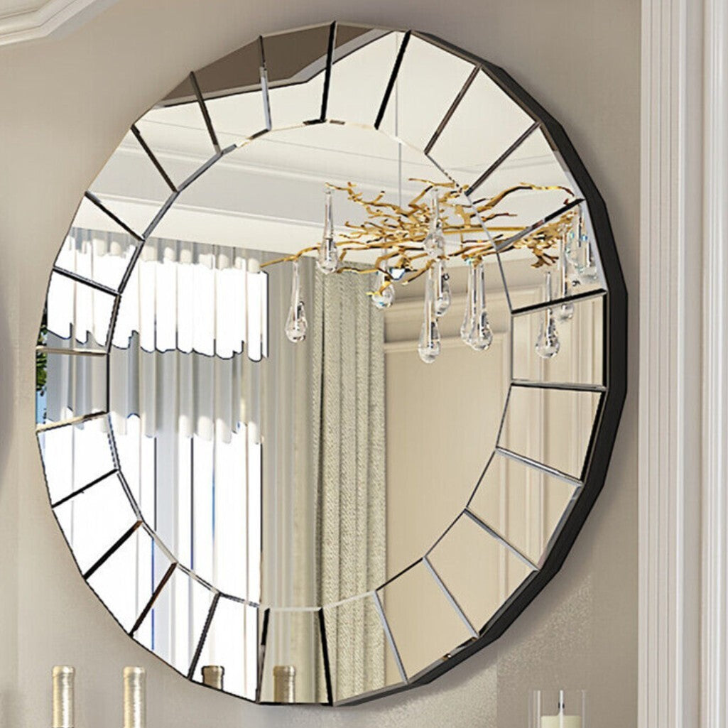 Ultra-modern Round Accent Mirror Venetian Ornate Mirror Decorative Wall Mirror V767-JJ-XM769