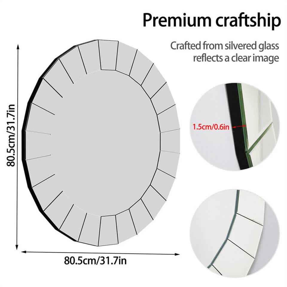 Ultra-modern Round Accent Mirror Venetian Ornate Mirror Decorative Wall Mirror V767-JJ-XM769