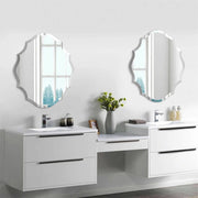 Beveled Silver Oval Wall Mirror Versatile Frameless Design for Vertical or Horizontal Display V767-JJ-XM774-M-V1