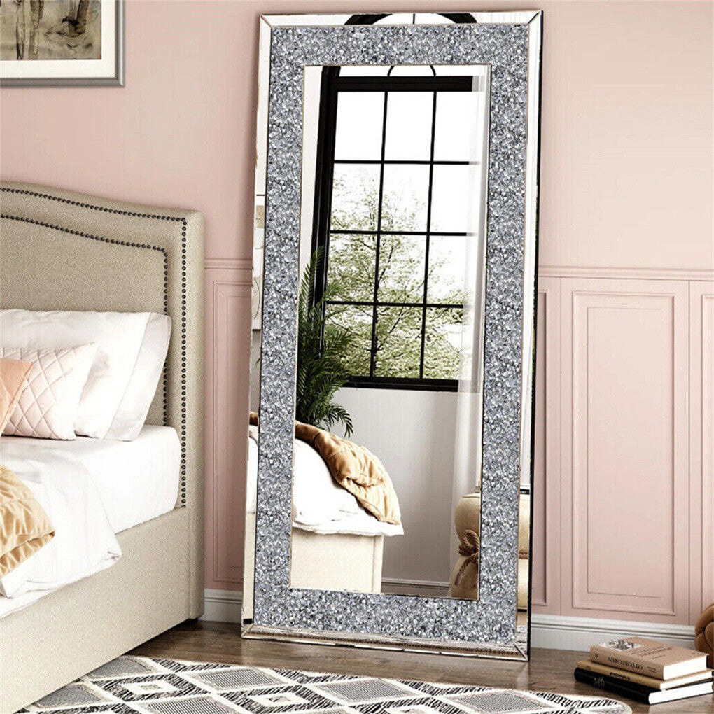 Xxxl Large Gorgeous Diamond Wall Mirror Crushed Crystal Long Full Length Mirror V767-JJ-XM798-G1