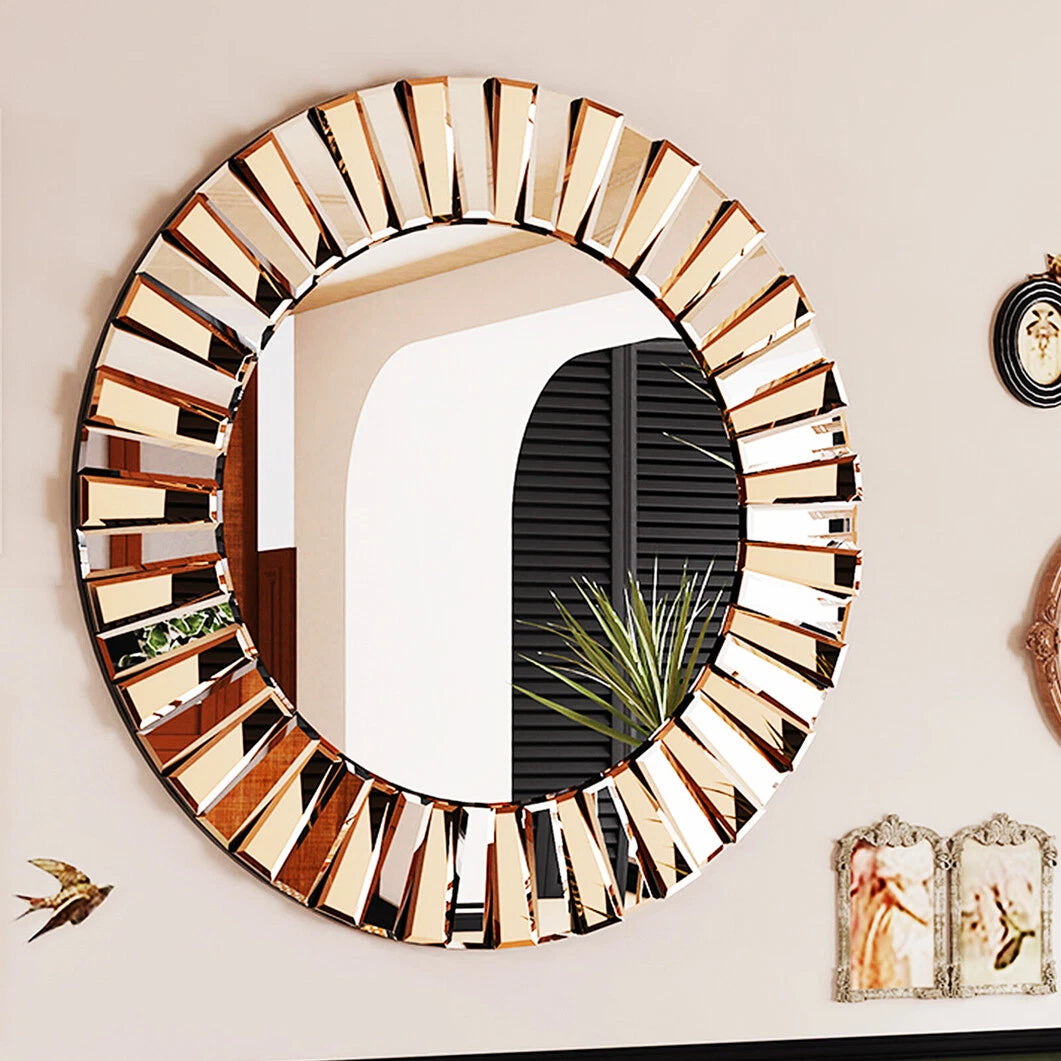 Radiant Sunburst Mirror: Elegant Wall Mounted Decor for Your Living Space Size 80x80cm V767-JJ-XM962-L-V1