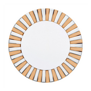 P&P Silver and Tawny Round Sunburst Mirror with Beveled Glass, Decorative Wall Accent V767-JJ-XM962-M-V1